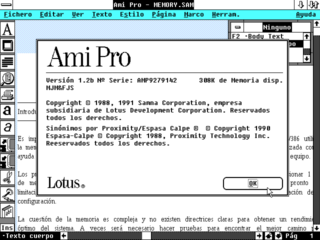 AMIPro 1.2 Spanish